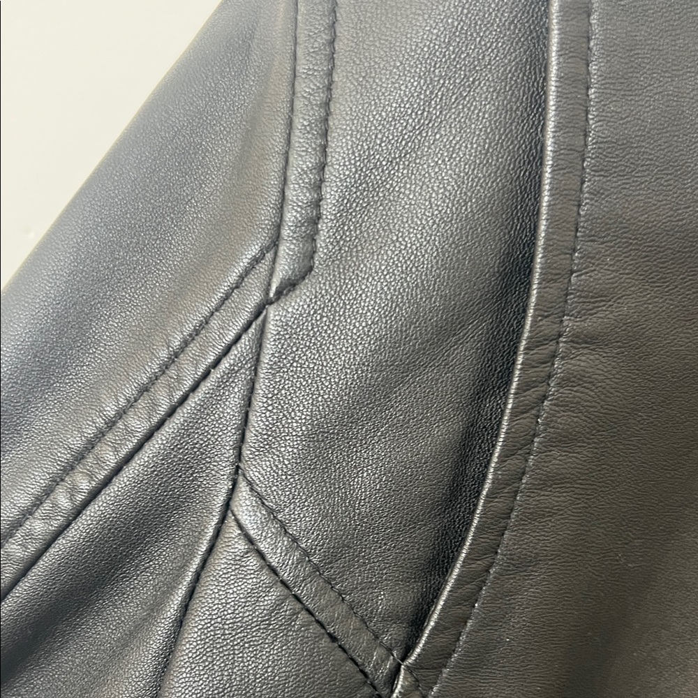 IRO Black Leather Jacket with Silver Accents - Picture 11 of 13